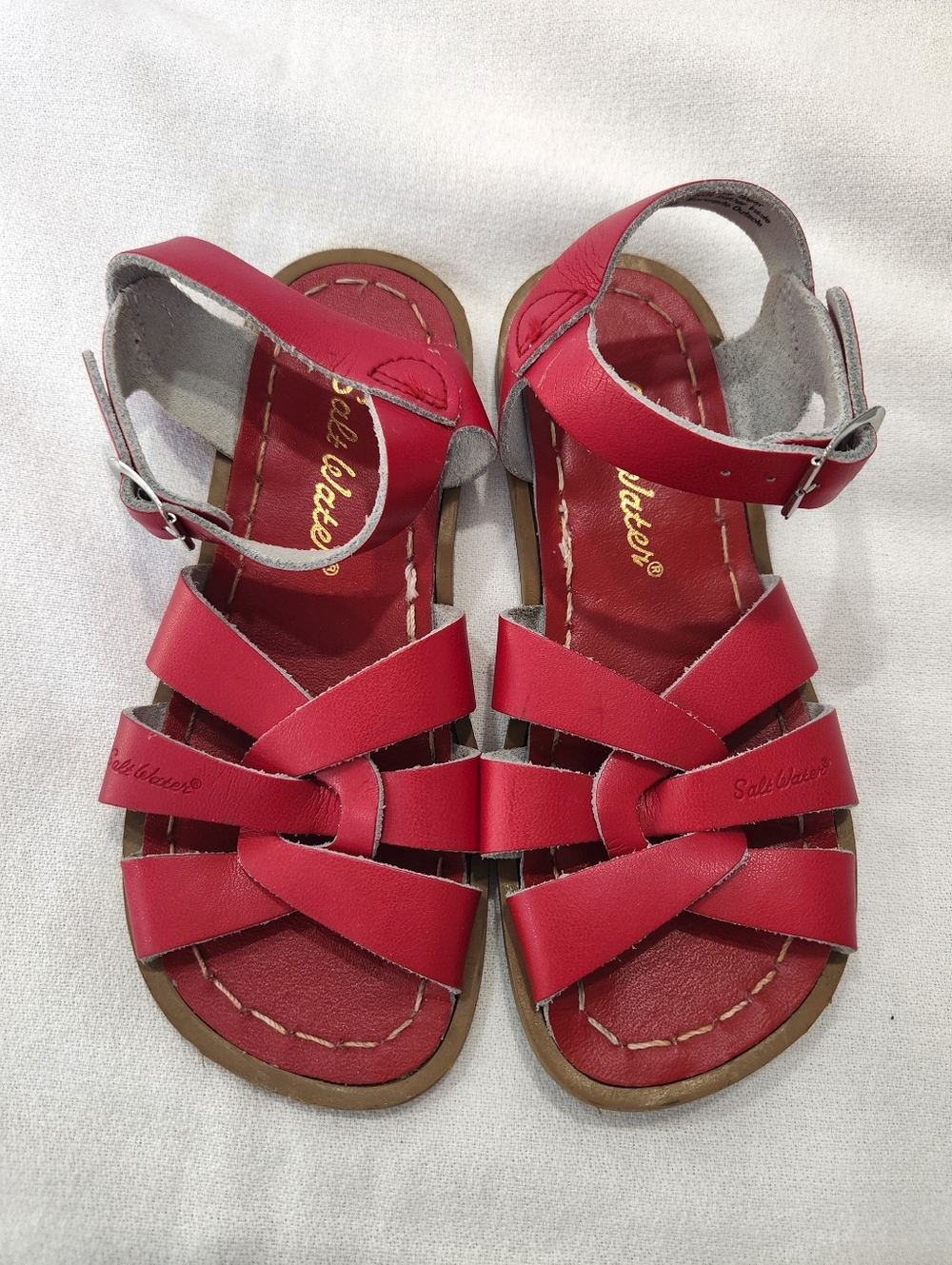 Salt Water Sandals The Original Red Leather Water Friendly Sandals Size 11